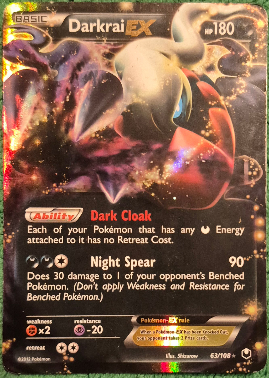 Pokemon 2012 English Dark Explorers Darkrai EX Holo 63/108