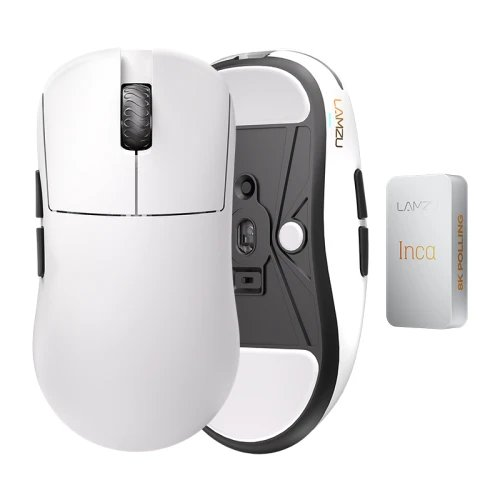 LAMZU INCA 8K Mouse optic wireless pentru jocuri, alb (INCA-WHITE)