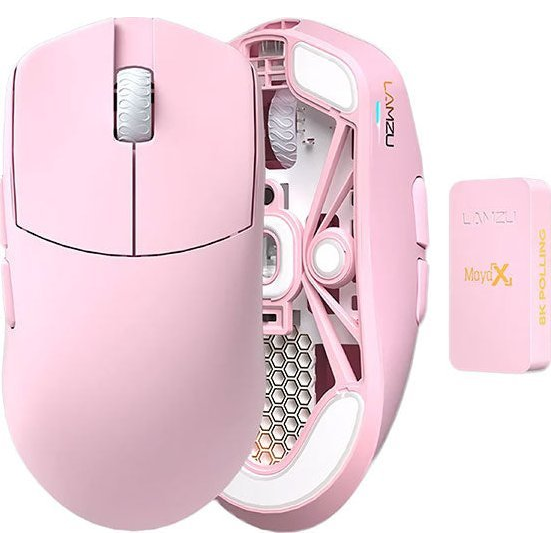 Mouse wireless pentru jocuri Lamzu Maya X 8K - roz (MAYA-X-8K-PINK)