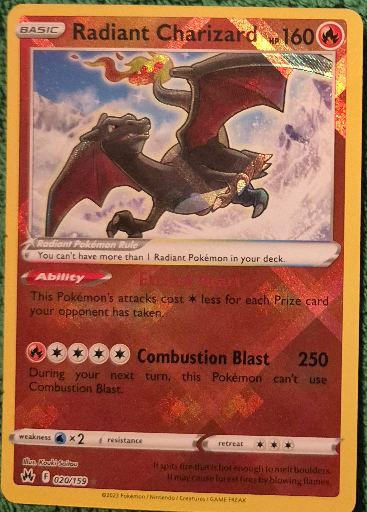 Pokemon 2023 Pokemon Crown Zenith Radiant Charizard FULL ART 020/159