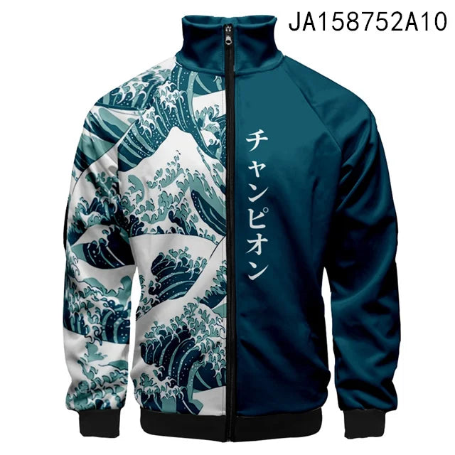 The Great Wave of Kanagawa Hoodies Women/Men Anime Cartoon Hoodie Sweatshirts Fashion Fleece Warm Jacket Streetwear Coats