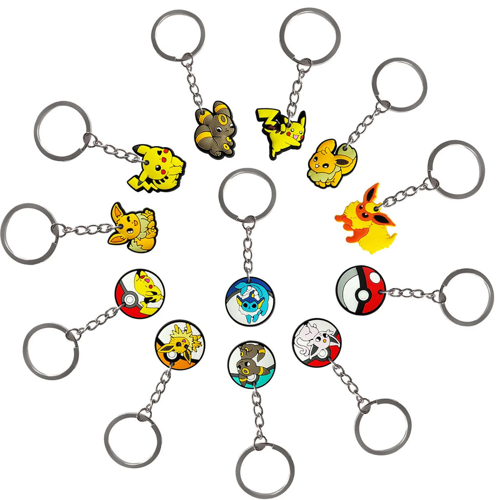 Pokemon Keychain Pikachu Anime Characters Keychain Children's Birthday Party Gift Classroom Rewards Guest Gift Baby Shower