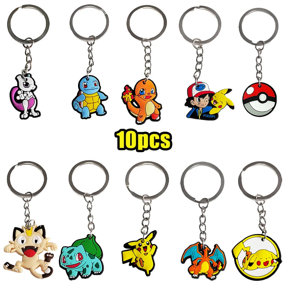 Pokemon Keychain Pikachu Charizard Anime Character Keychain Kids Birthday Party Favors Guest Gifts Classroom Rewards Baby Shower