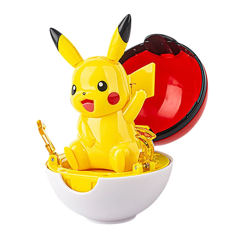 Pokemon Toys Pokeball Deformation Anime Action Figure Model Original Box Pikachu Eevee Squirtle Charmander Bulbasaur Kids Gifts