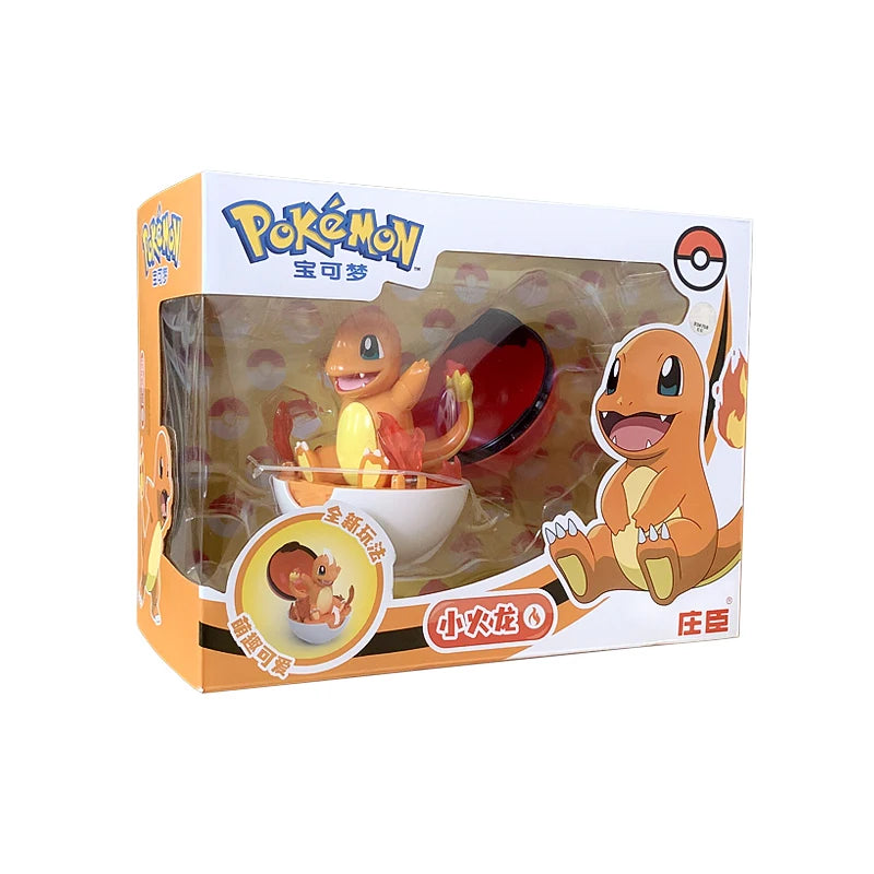 Pokemon Toys Pokeball Deformation Anime Action Figure Model Original Box Pikachu Eevee Squirtle Charmander Bulbasaur Kids Gifts