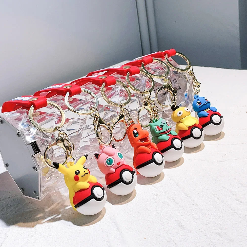 Pokemon Keychain Kawaii Cartoon Pikachu Pendant Creative Car Bag Pendant Christmas Halloween Birthday Gift