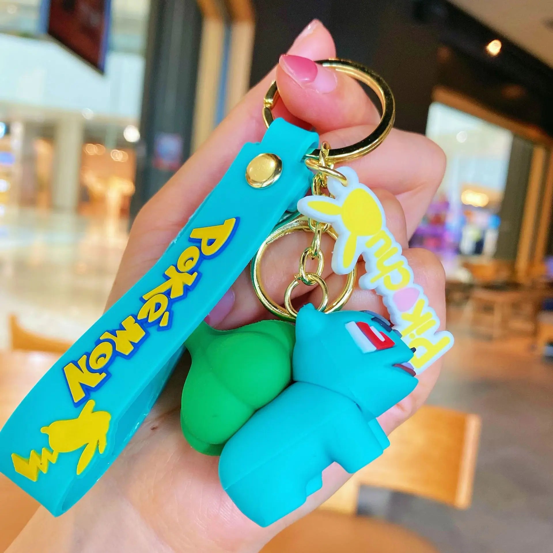 New Pokemon Keychain Cute Pikachu Psyduck Schoolbag Decor Charmander Squirtle Car Keyring Gifts Wholesale