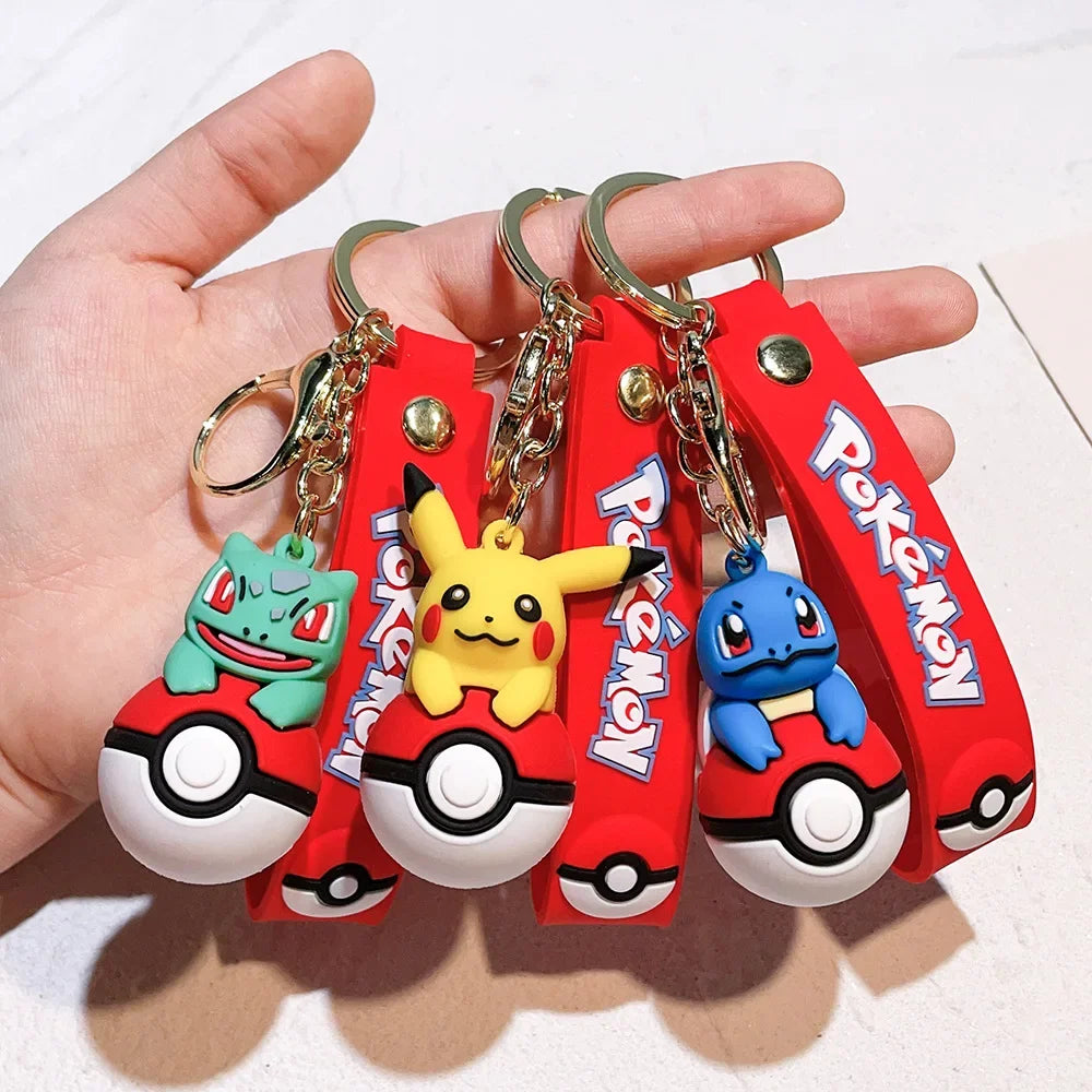 Pokemon Keychain Kawaii Cartoon Pikachu Pendant Creative Car Bag Pendant Christmas Halloween Birthday Gift