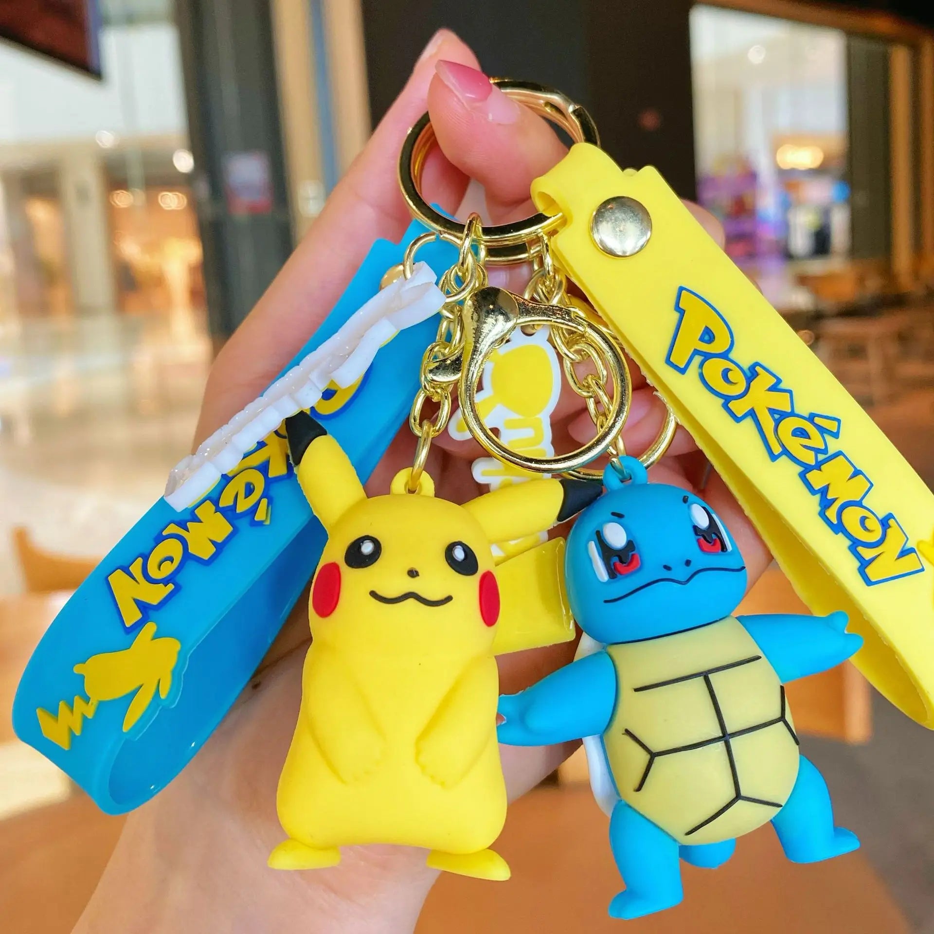 New Pokemon Keychain Cute Pikachu Psyduck Schoolbag Decor Charmander Squirtle Car Keyring Gifts Wholesale