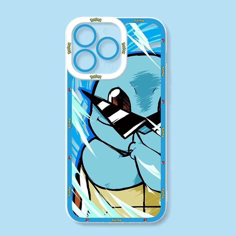 Cute Anime P-Pokemon Phone Case For iPhone 16 Pro Max 15 14 Plus 13 12 11 Pro XR XS X 8 7 SE 2020 Soft Silicone Clear Back Cover