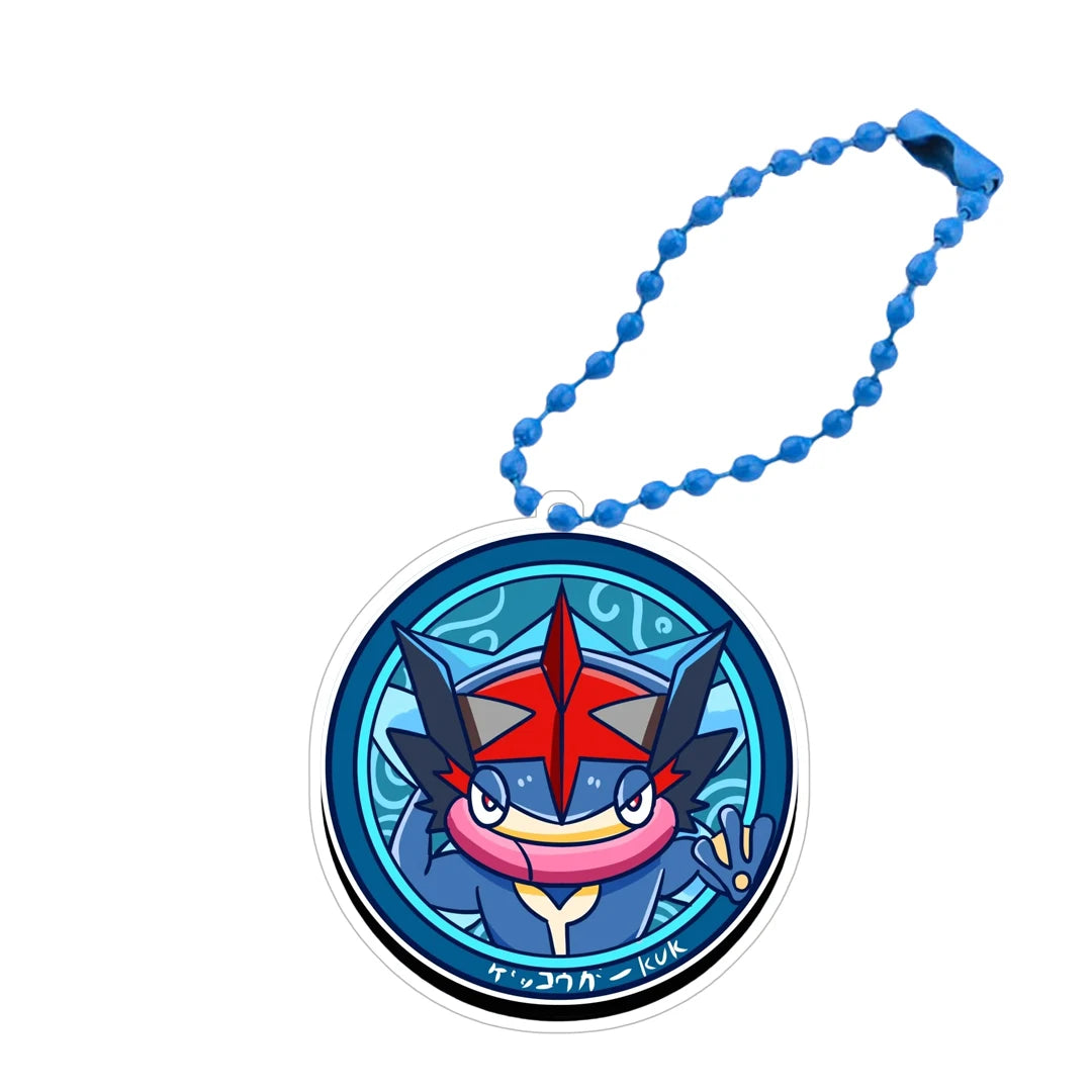 Pokemon Keychain Gengar Charizard Greninja Mimikyu Psyduck Anime Game Characters Self Made Acrylic Small Cards Toys Gifts