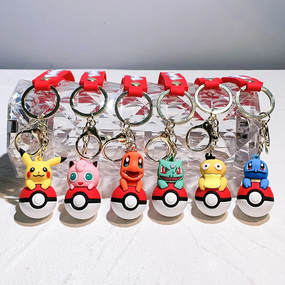 Pokemon Keychain Kawaii Cartoon Pikachu Pendant Creative Car Bag Pendant Christmas Halloween Birthday Gift