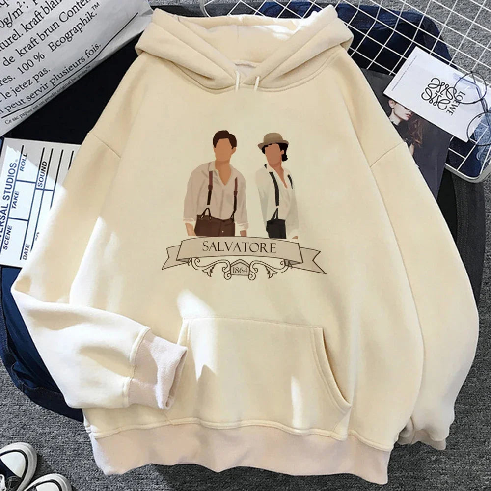 The Vampire Diaries Hoodies Women Harajuku Aesthetic Streetwear Kawaii Pulls Hood Female Graphic Tracksuit