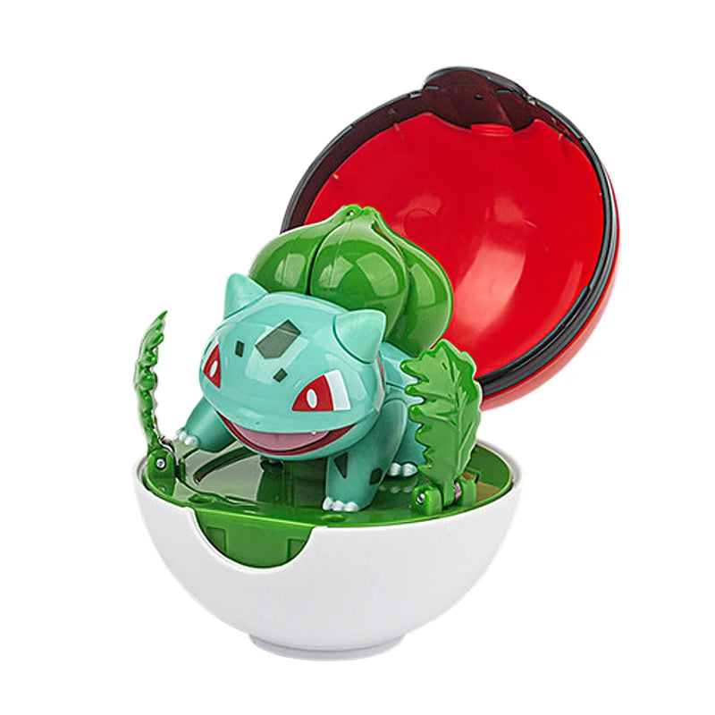 Pokemon Toys Pokeball Deformation Anime Action Figure Model Original Box Pikachu Eevee Squirtle Charmander Bulbasaur Kids Gifts