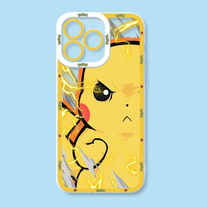 Cute Anime P-Pokemon Phone Case For iPhone 16 Pro Max 15 14 Plus 13 12 11 Pro XR XS X 8 7 SE 2020 Soft Silicone Clear Back Cover