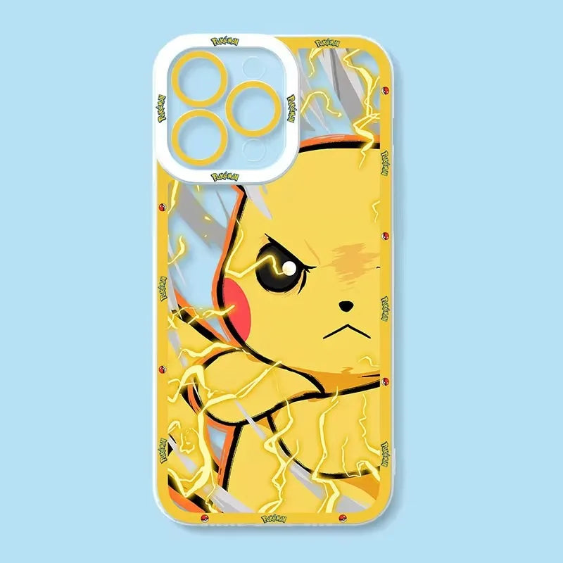 Cute Anime P-Pokemon Phone Case For iPhone 16 Pro Max 15 14 Plus 13 12 11 Pro XR XS X 8 7 SE 2020 Soft Silicone Clear Back Cover