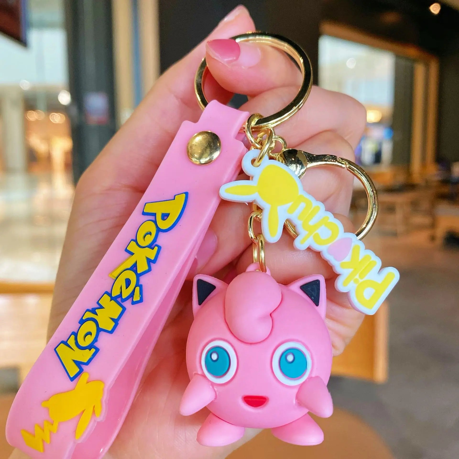 New Pokemon Keychain Cute Pikachu Psyduck Schoolbag Decor Charmander Squirtle Car Keyring Gifts Wholesale