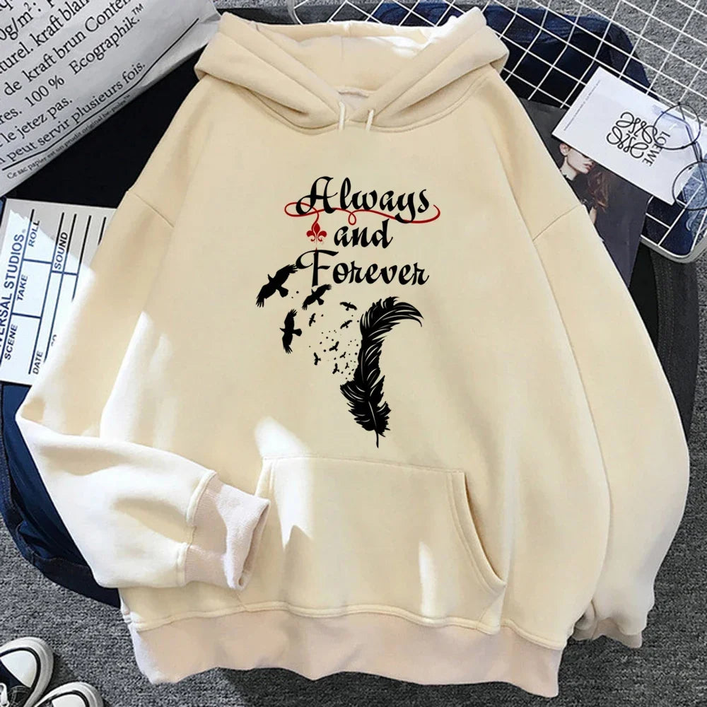 The Vampire Diaries Hoodies Women Harajuku Aesthetic Streetwear Kawaii Pulls Hood Female Graphic Tracksuit