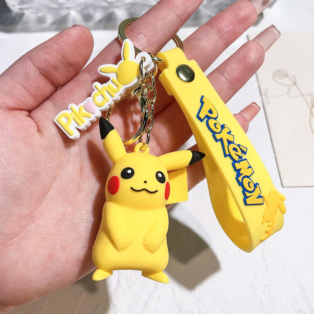 Pokemon Keychain Cute Pikachu Pocket Monsters Doll Schoolbag Pendant Desktop Souvenirs Decoration Keyring Gift for Fans