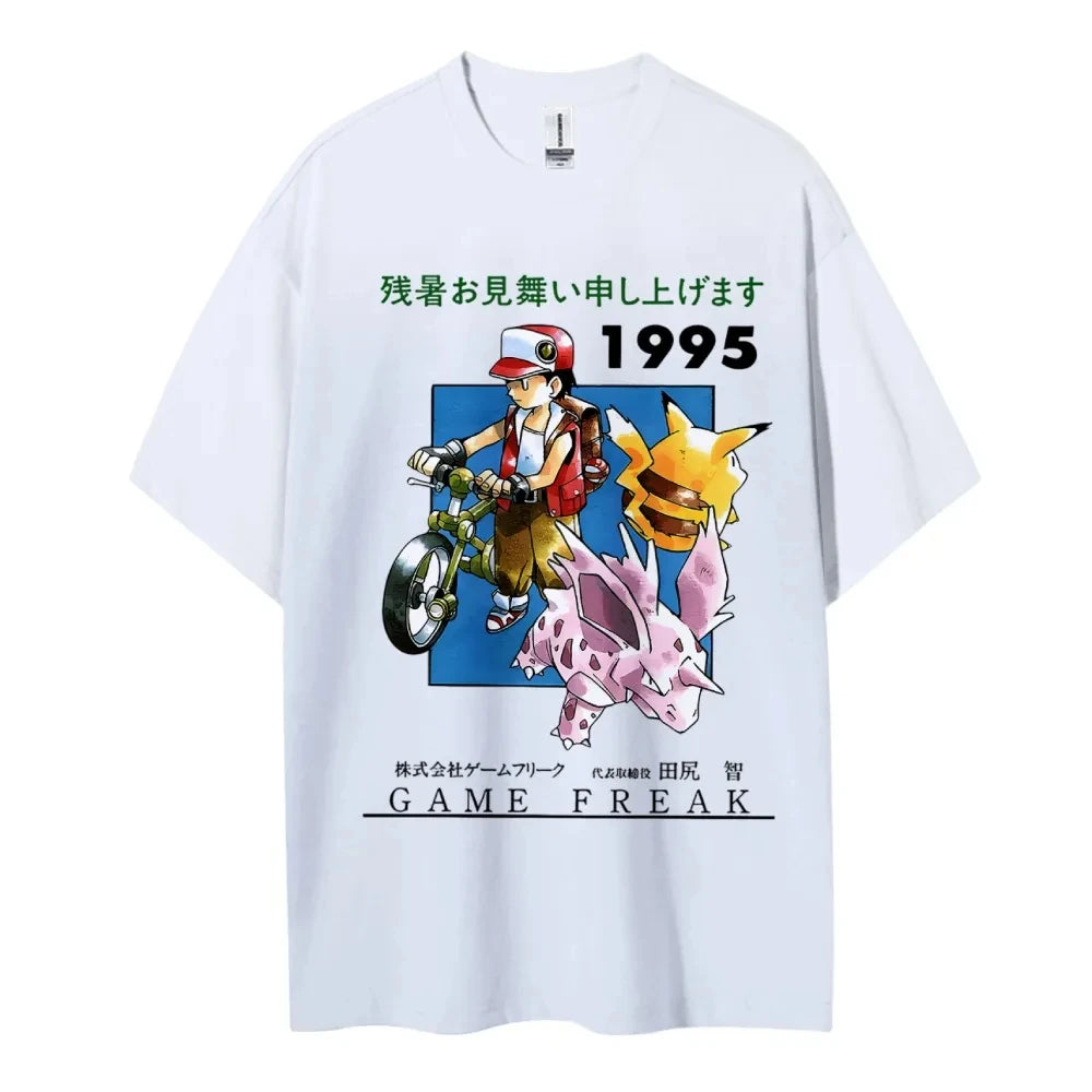 Pokemon T-shirt Men's Pure Cotton Casual  Round Neck T-shirt Short Sleeve Clothing Summer Sports Casual Short Sleeve Top