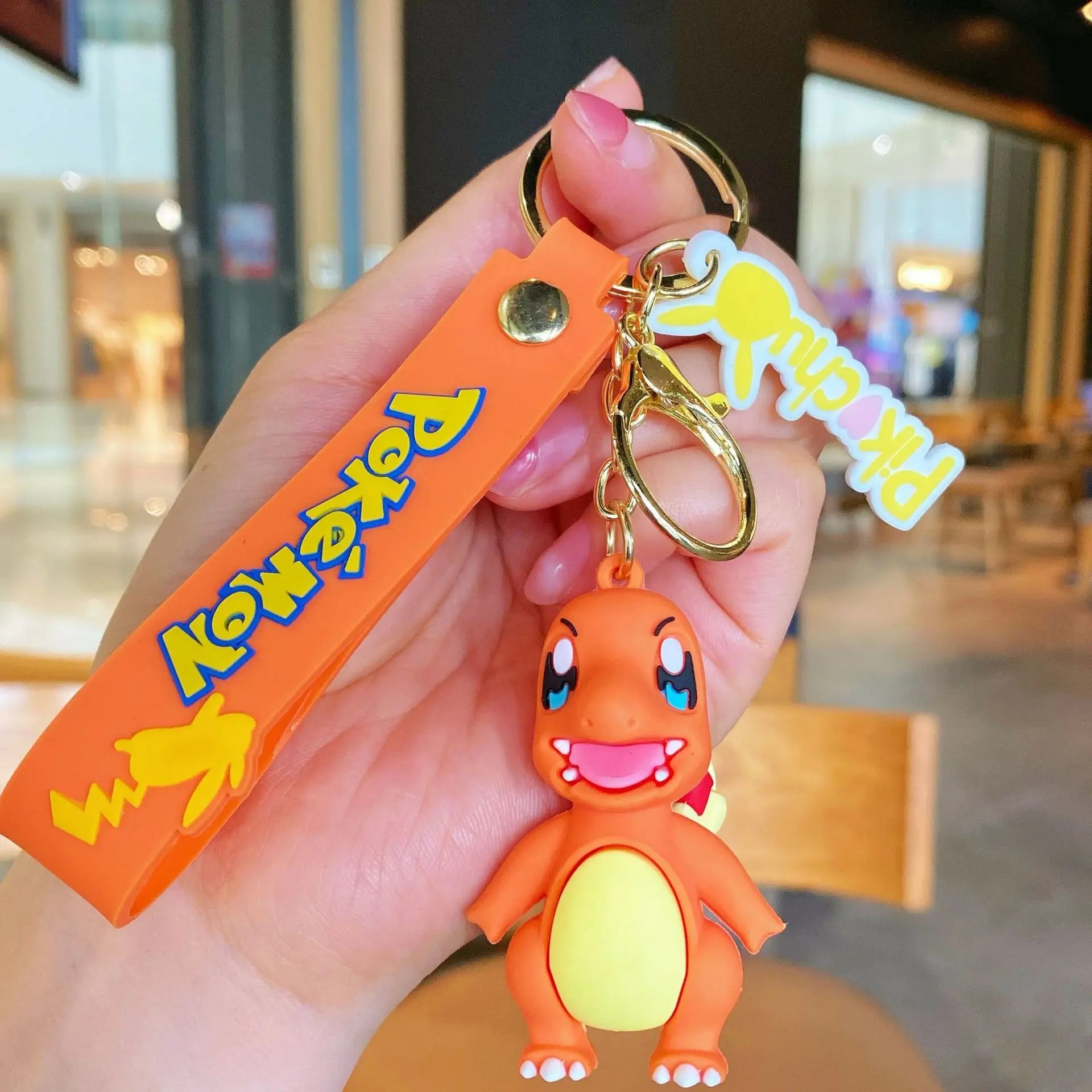 New Pokemon Keychain Cute Pikachu Psyduck Schoolbag Decor Charmander Squirtle Car Keyring Gifts Wholesale