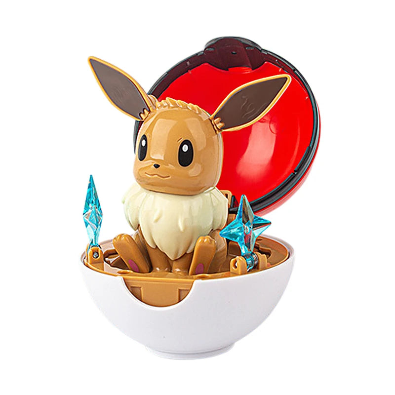 Pokemon Toys Pokeball Deformation Anime Action Figure Model Original Box Pikachu Eevee Squirtle Charmander Bulbasaur Kids Gifts