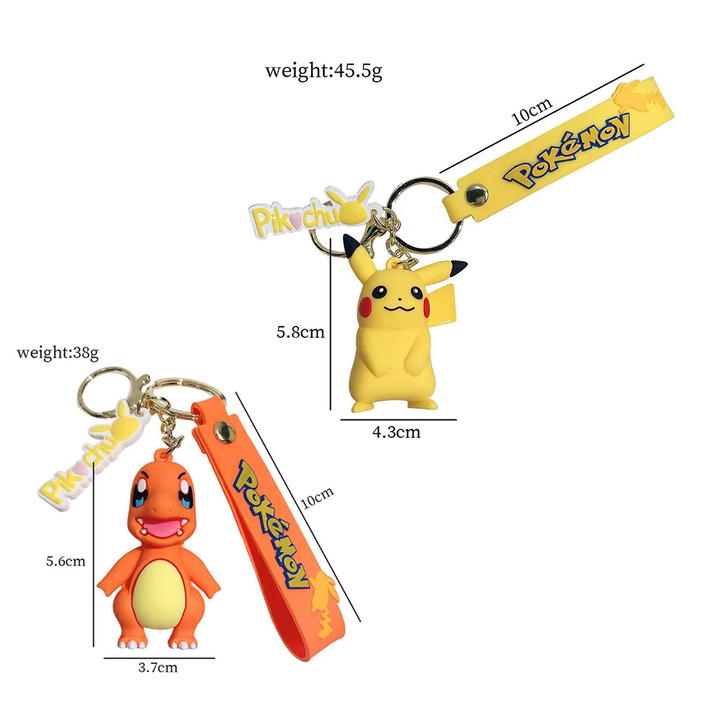 Pokemon Keychain Cute Pikachu Pocket Monsters Doll Schoolbag Pendant Desktop Souvenirs Decoration Keyring Gift for Fans