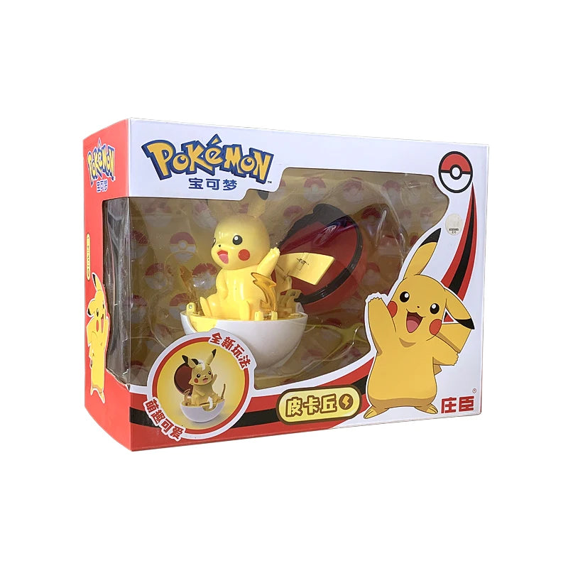 Pokemon Toys Pokeball Deformation Anime Action Figure Model Original Box Pikachu Eevee Squirtle Charmander Bulbasaur Kids Gifts