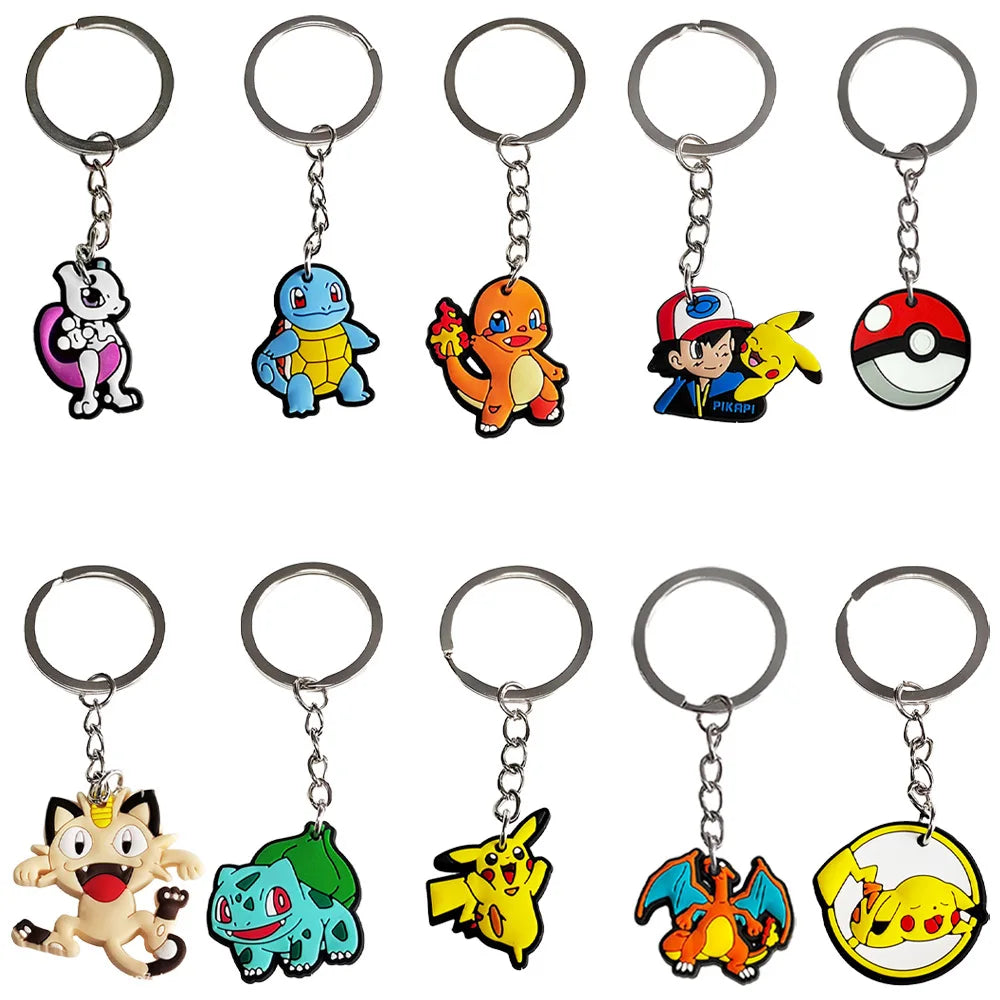 Pokemon Keychain Pikachu Charizard Anime Character Keychain Kids Birthday Party Favors Guest Gifts Classroom Rewards Baby Shower