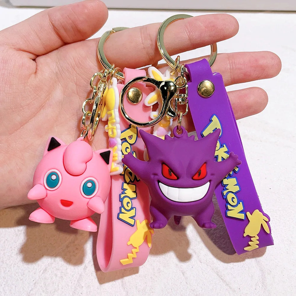 Pokemon Keychain Cute Pikachu Pocket Monsters Doll Schoolbag Pendant Desktop Souvenirs Decoration Keyring Gift for Fans