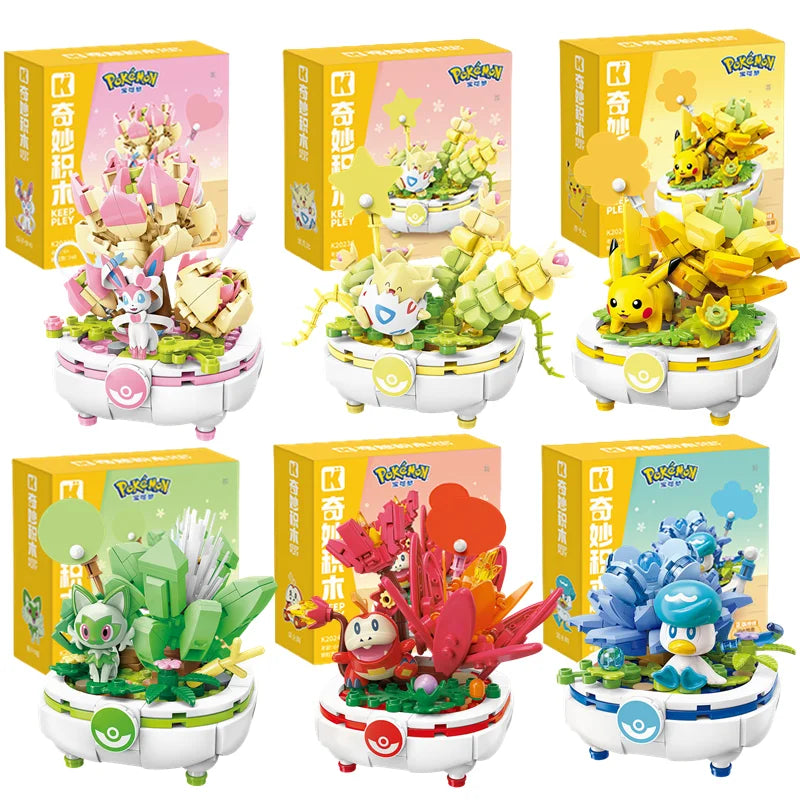 Keeppley Building Blocks Pokemon Toys Pikachu Sylveon Togepi Sprigatito Fuecoco Building Blocks  Children's Birthday Gift ﻿