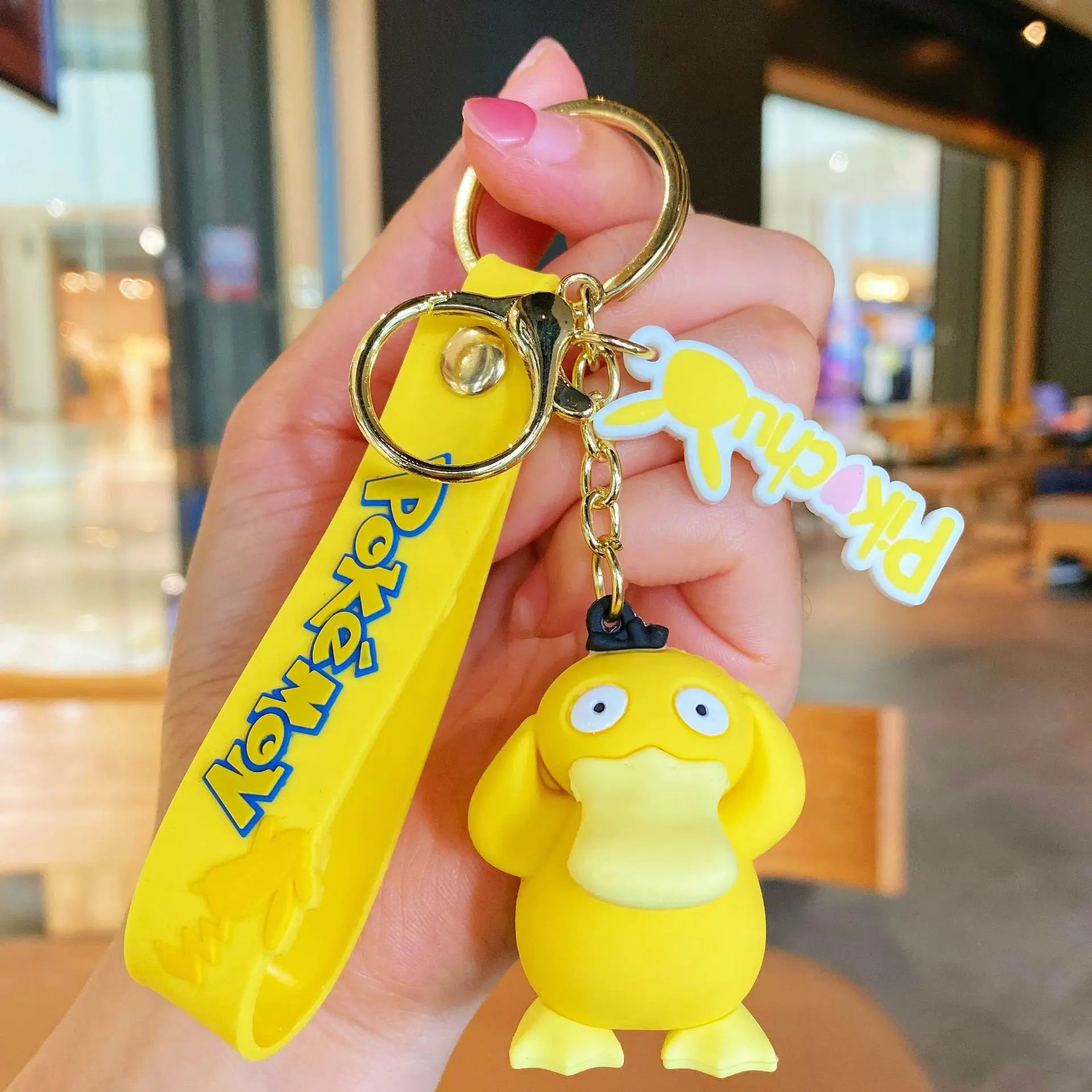 New Pokemon Keychain Cute Pikachu Psyduck Schoolbag Decor Charmander Squirtle Car Keyring Gifts Wholesale