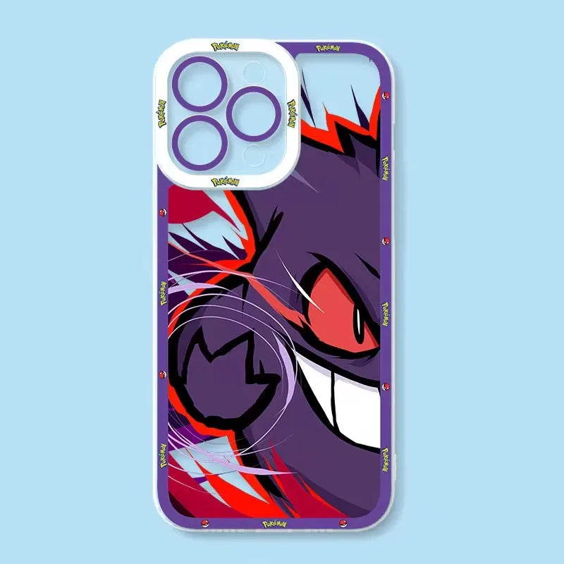 Cute Anime P-Pokemon Phone Case For iPhone 16 Pro Max 15 14 Plus 13 12 11 Pro XR XS X 8 7 SE 2020 Soft Silicone Clear Back Cover
