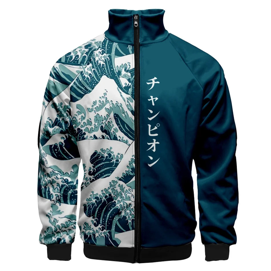 The Great Wave of Kanagawa Hoodies Women/Men Anime Cartoon Hoodie Sweatshirts Fashion Fleece Warm Jacket Streetwear Coats
