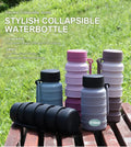 Pink Collapsible Silicone Water Bottle - 510ml Portable Food-Grade Travel & Sports Drink Flask